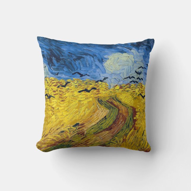 Almofada Vincent van Gogh - Campo de Trigo com Corvos (Frente)