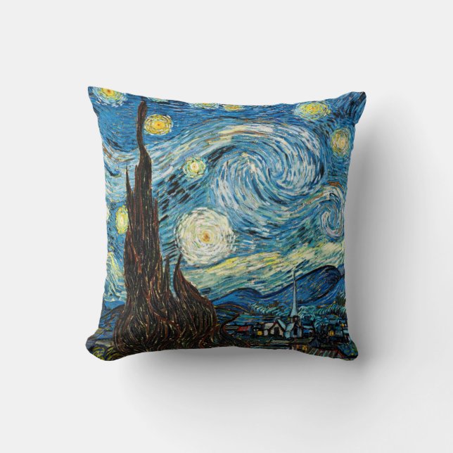 Almofada Vincent Van Gogh está na noite estelar (Frente)