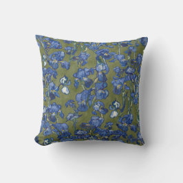 Almofada Vincent Van Gogh Irises Cobalt Blue Olive Green