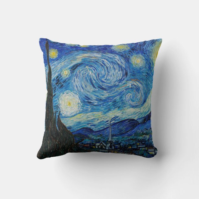 Almofada Vincent Van Gogh Na Noite Estrelada (Verso)