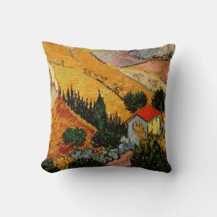 Almofada Vincent van Gogh - Paisagem, Casa e Plowman