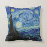 Almofada Vincent Van Gogh Starry Night Vintage<br><div class="desc">Travesseiro decorativo De Belas Artes Da Noite De Vincent Van Gogh Starry</div>