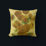 Almofada Vincent van Gogh - Vase com Quinze Girassóis<br><div class="desc">Vase com Quinze Girassóis / Vase avec quinze Tornesols - Vincent Van Gogh,  agosto de 1888 - Girassóis versão 1888 (F454)</div>