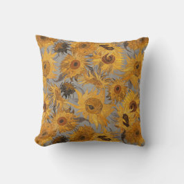 Almofada Vincenzo Van Gogh Girassóis Cinza Amarelo