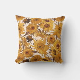 Almofada Vincenzo Van Gogh Girassóis Creme Amarelo Marrom