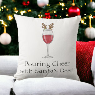 Almofada Vinho de Natal a derramar queijo com Papais noeis