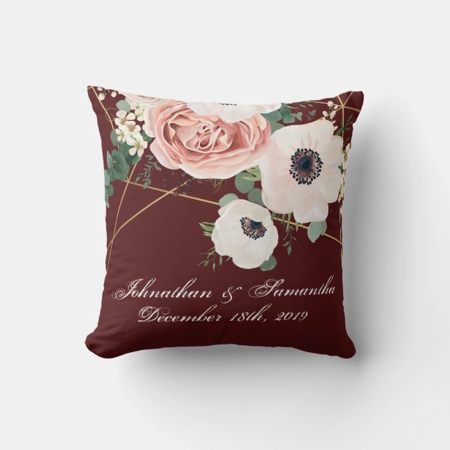 Almofada Vinho geométrico de Travesseiro decorativo 16"x16" (Frente)