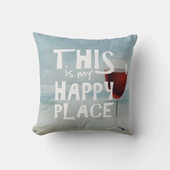 Almofada vinho tinto com fundo oceânico (Frente)