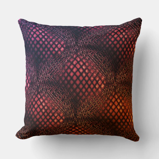Almofada Vinho tinto desenhado que parece tanga de juta (Frente)