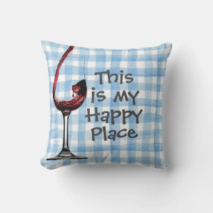 Almofada vinho tinto e citação em travesseiro decorativo