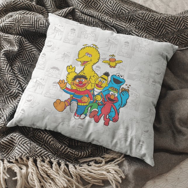 Almofada Vintage 123 Sesame Street (Criador carregado)