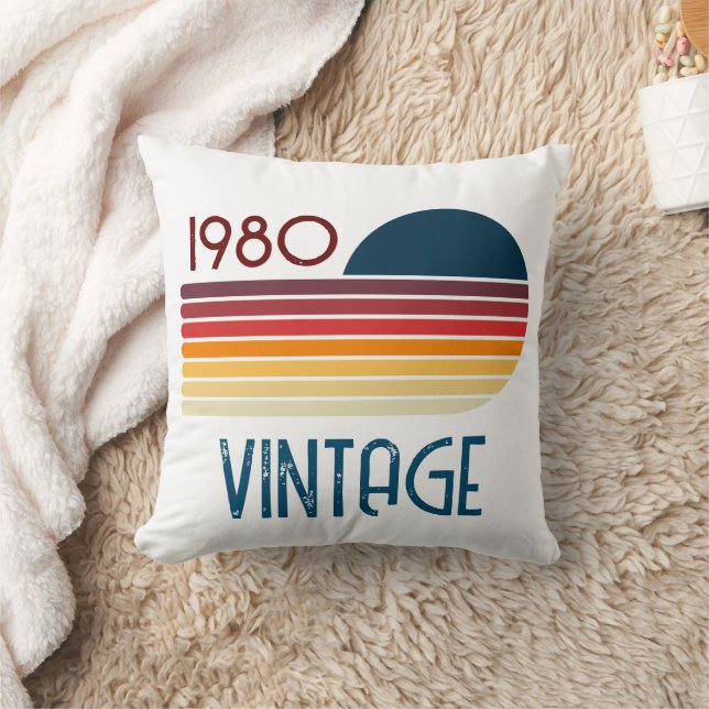 Almofada Vintage 1980 Retro Stripe Sun (Cobertor)