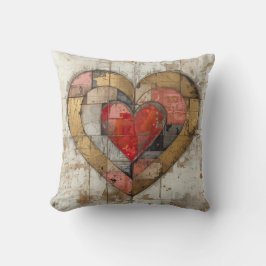 Almofada Vintage Abstract Hearts - Throw PIllow