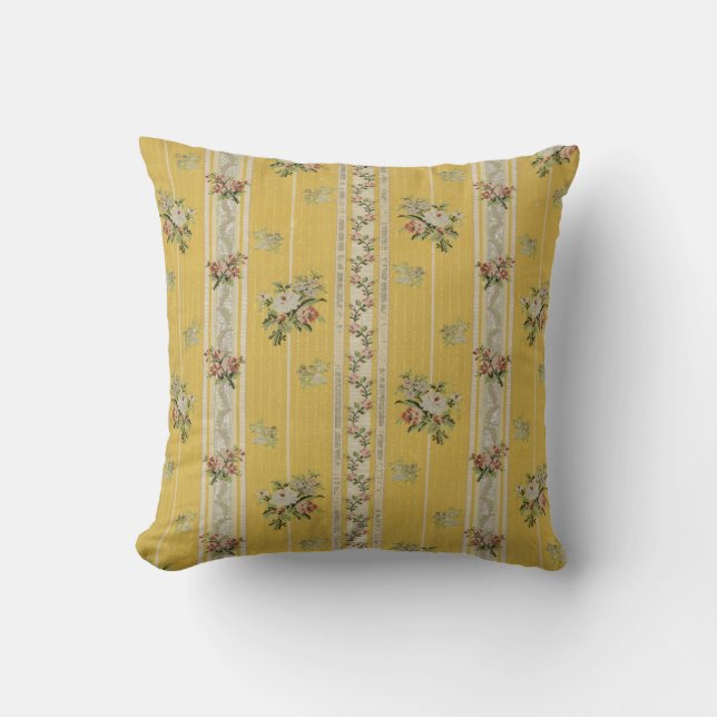 Almofada Vintage Antique Wallpaper Yellow  (Frente)