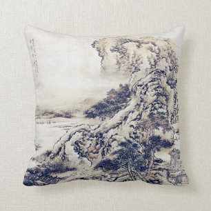 Almofada Vintage Art Chinês Painting Black White