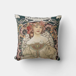 Almofada Vintage Art Nouveau Alphonse Mucha Art Painting