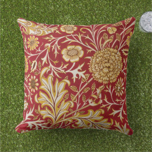Almofada Vintage Arte Floral Vermelha Cherwell de William M