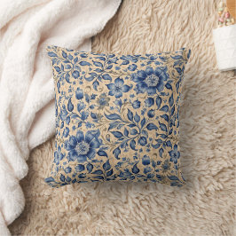 Almofada Vintage Azul, Indigo e Taupe