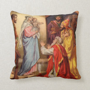 Almofada Vintage Baby Jesus e os 3 Reis