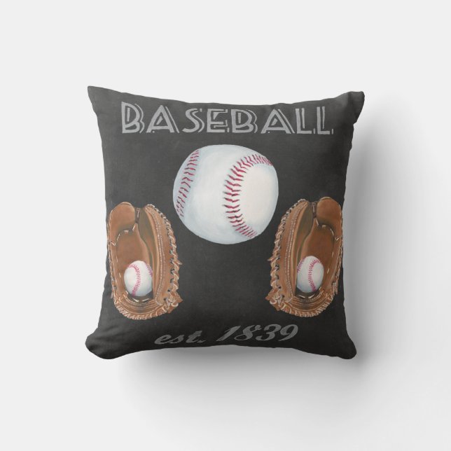 Almofada Vintage Baseball Chalkboard Design (Frente)