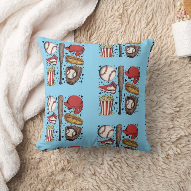 Almofada Vintage Baseball Pattern (Cobertor)