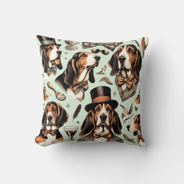 Almofada Vintage Basset Hound Seimune (Frente)