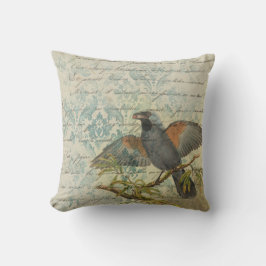 Almofada Vintage Bird Ephemera Decoupage Cushion | Elegante