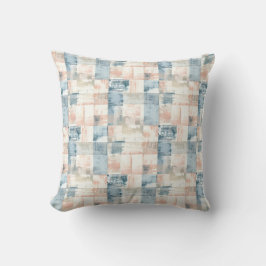Almofada Vintage Blue & Blush Painterly Throw Pillow