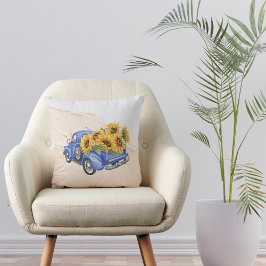 Almofada Vintage Blue Truck Sunflower