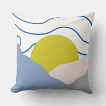 Vintage Boho Pôr do sol azul e amarelo moderno ret
