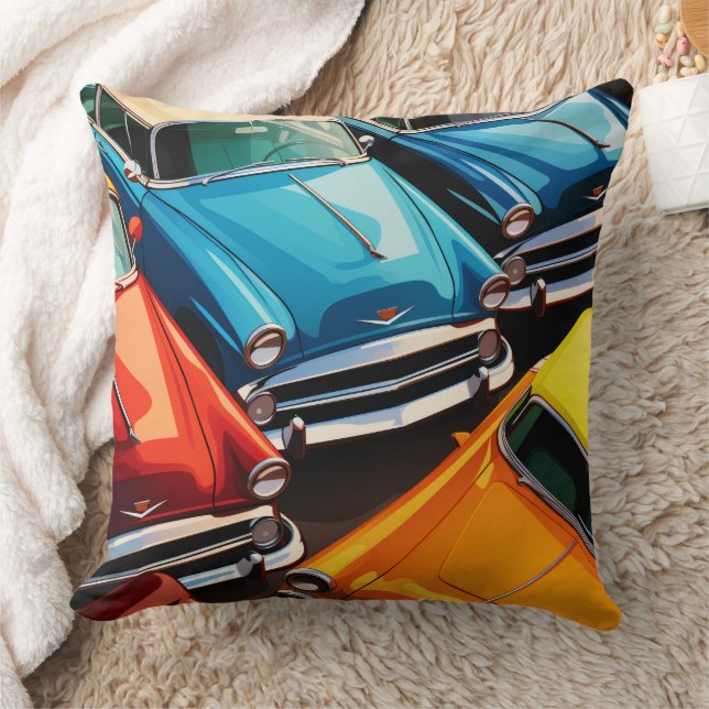 Almofada Vintage Cars Pattern (Cobertor)