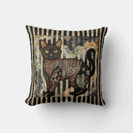Almofada Vintage Cat Retro,Stripes Pattern 