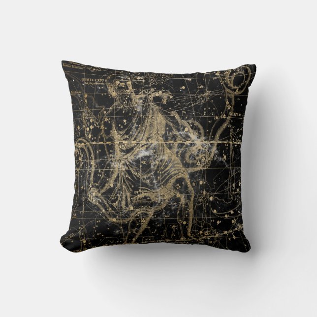 Almofada Vintage Celestial Star Map Background (Frente)