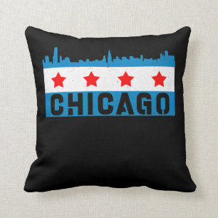 Almofada Vintage Chicago Flag Skyline