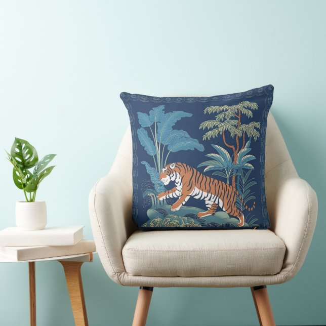 Almofada Vintage Chinês Porcelain Tiger Bedspread (Cadeira)