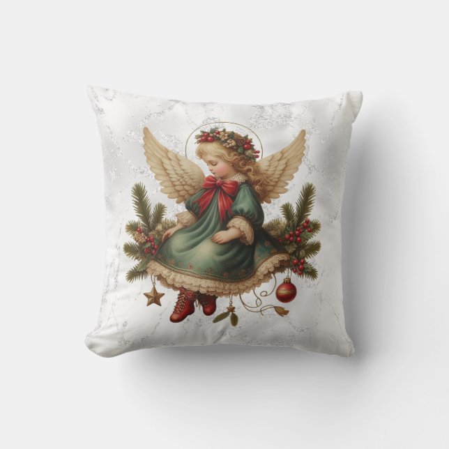 Almofada Vintage Christmas Angel Throw Pillow (Frente)