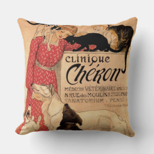 Almofada Vintage Clinique Chéron, de Steinlen