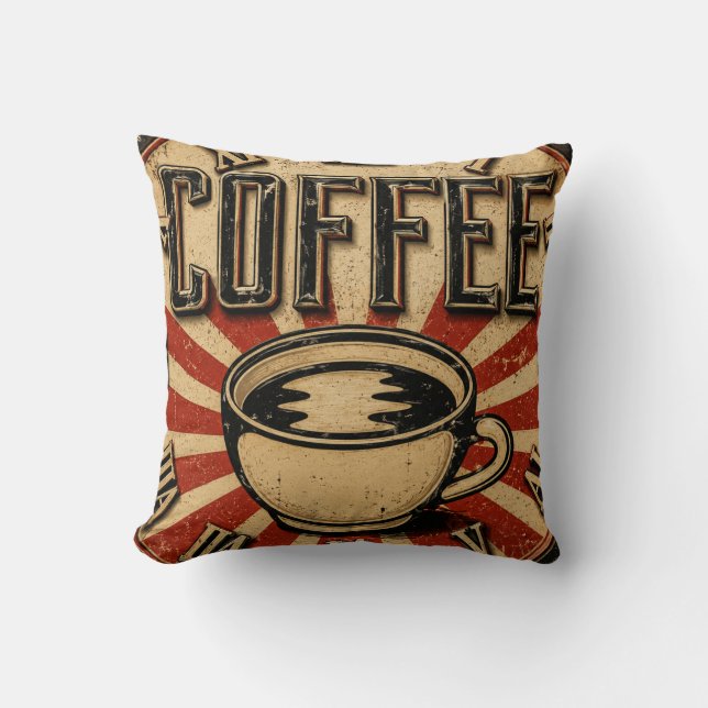 Almofada Vintage Coffee Retro (Frente)