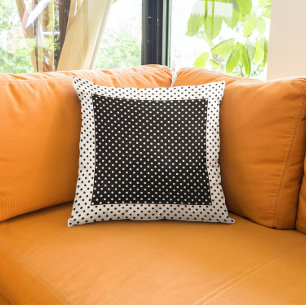 Almofada Vintage Color Block Black and White Bolinhas