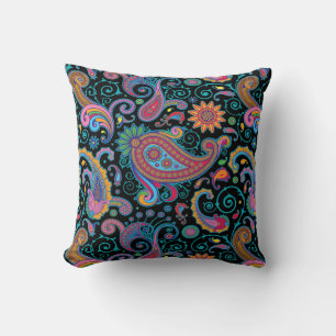 Almofada Vintage colorido Paisley floral