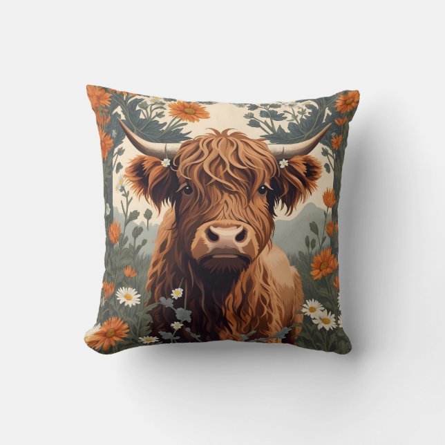 Almofada Vintage Cow Highland (Frente)
