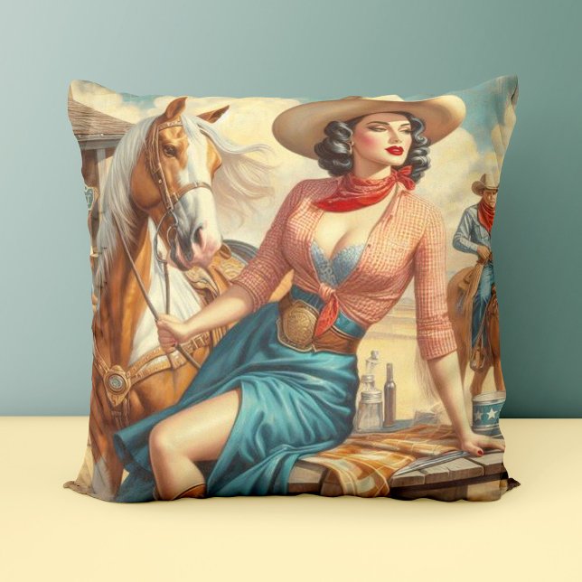 Almofada Vintage Cowgirl (Criador carregado)