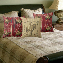 Almofada Vintage Cowgirl Ocidental Em Cavalo