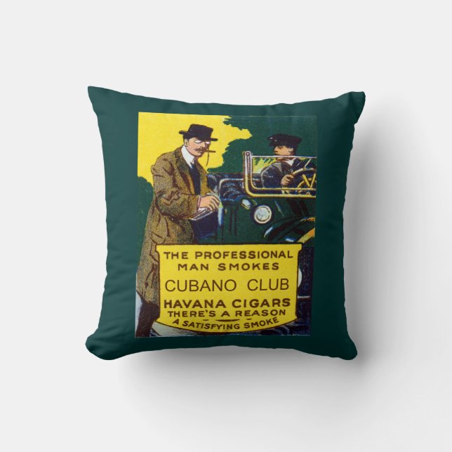Almofada Vintage Cubano Club Cigars (Frente)