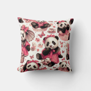 Almofada Vintage Cute Baby Panda Sem Olhos