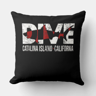 Almofada Vintage Dive Catalina Island California Gift