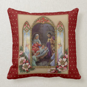 Almofada Vintage do Natal da natividade de Jesus da Virgem