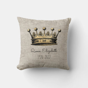 Almofada Vintage Dourado Crown Memorial Keepsasaame Texto P