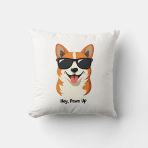 Almofada Vintage Ei, Patas para Cima Corgi com Óculos de So