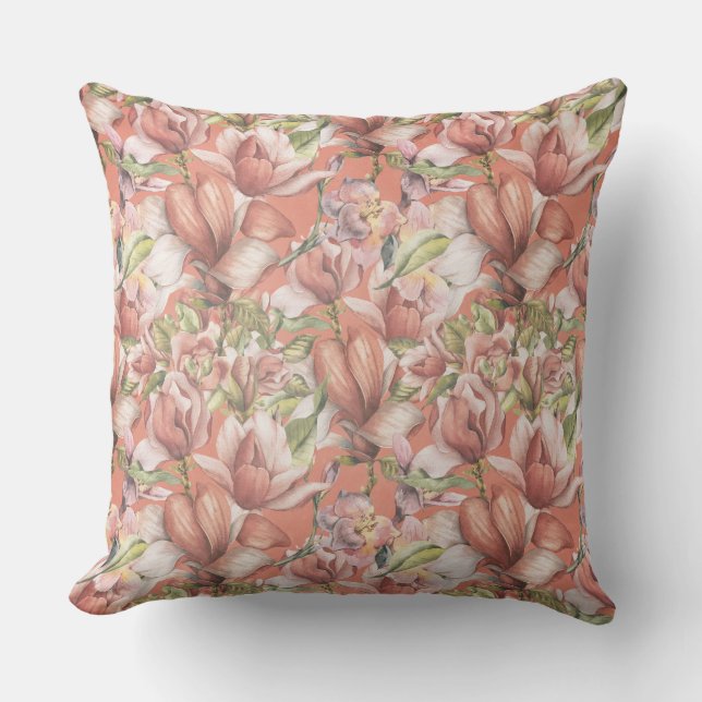 Almofada Vintage Elegant Floral Patterna Terracotta (Frente)